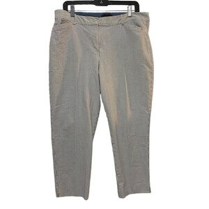 Talbots Perfect Crop Seersucker Pants with Pockets Size 16​​​​